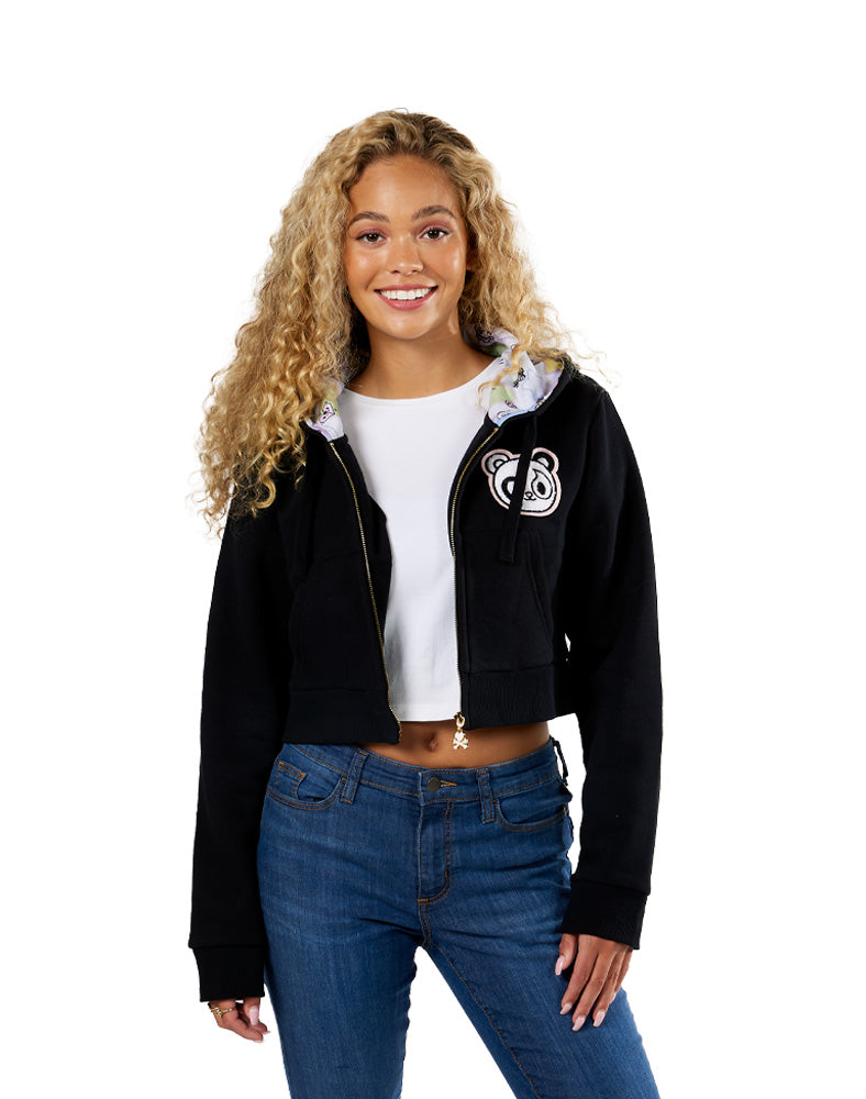 Peace & Bears Cropped Hoodie