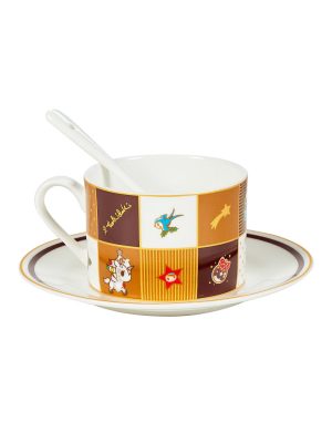 Happy Holidays Ceramic Cup and Saucer